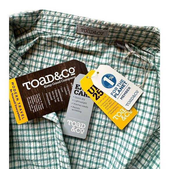 Toad&Co Women's Long Sleeve Button Down Shirt UPF25+ Size XS Dark Turquoise - Picture 4 of 8